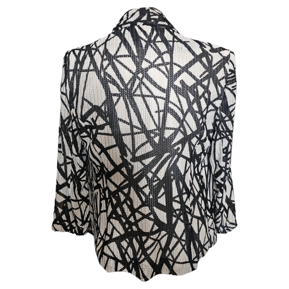 Mona Leah Couture open face mesh 3/4 sleeve jacket. Shoulder pads. Small - Picture 5 of 7